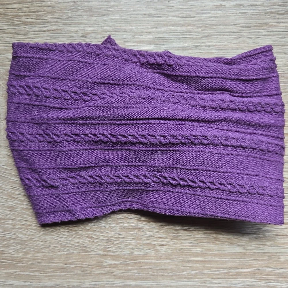 Boho Bowknot Headband Cable Knit Hair Accessory Baby Girl Nylon Purple Hair Band
